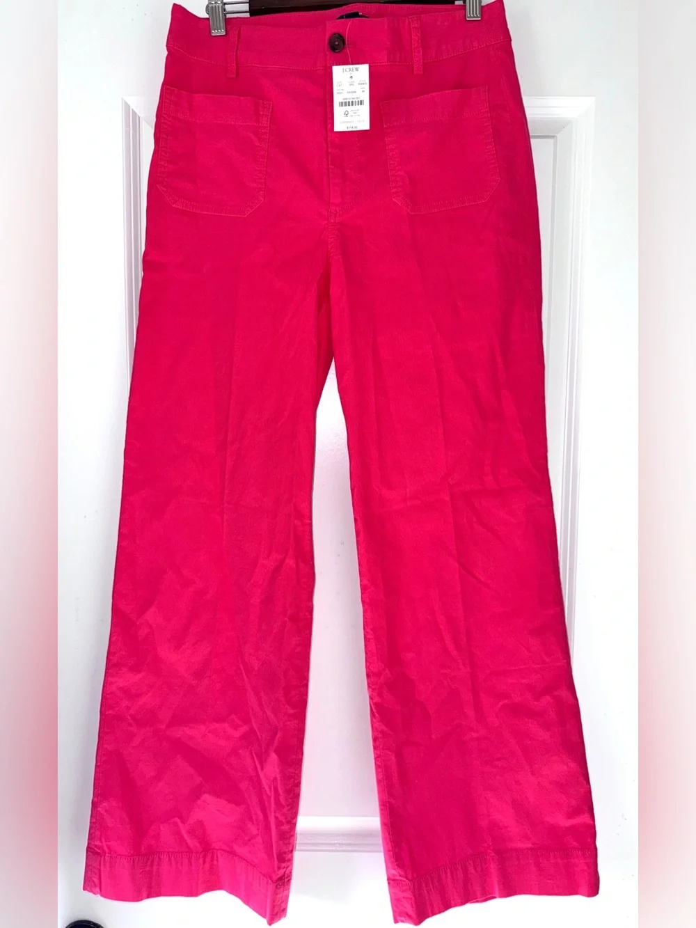 JCrew Factory Lizzie High Rise Patch Pocket Wide Leg Pants Sz 28 new